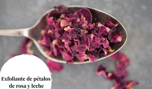 Exfoliante de pétalos de rosa y leche
