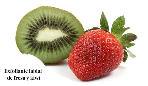 Exfoliante labial de fresa y kiwi