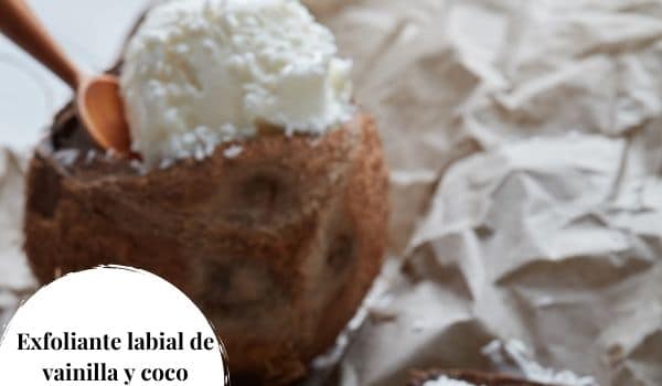 Exfoliante labial de vainilla y coco